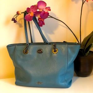 Coach Leather shoulder grey/greenish bag